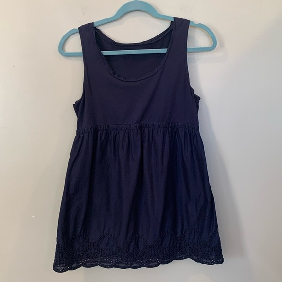Blue Gap Maternity Medium Navy Blue Sleeveless Scoop Neck Babydoll Tank Top - Picture 1 of 7